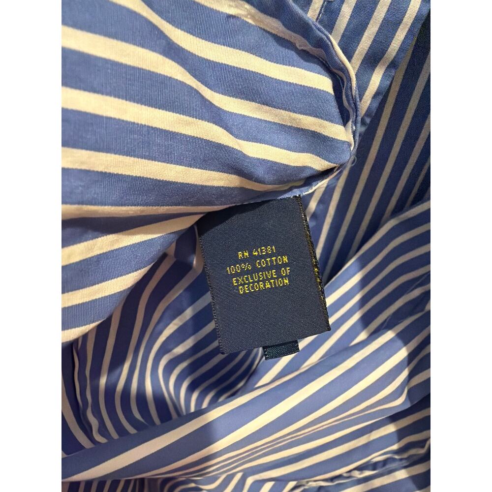 Polo Ralph Lauren Blue White Striped Shirt Dress Cotton Size 12 - Picture 4 of 5